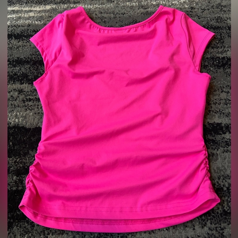 SHEIN Square Neck Capped Sleeve Top With Ruching On Sides - Picture 2 of 6